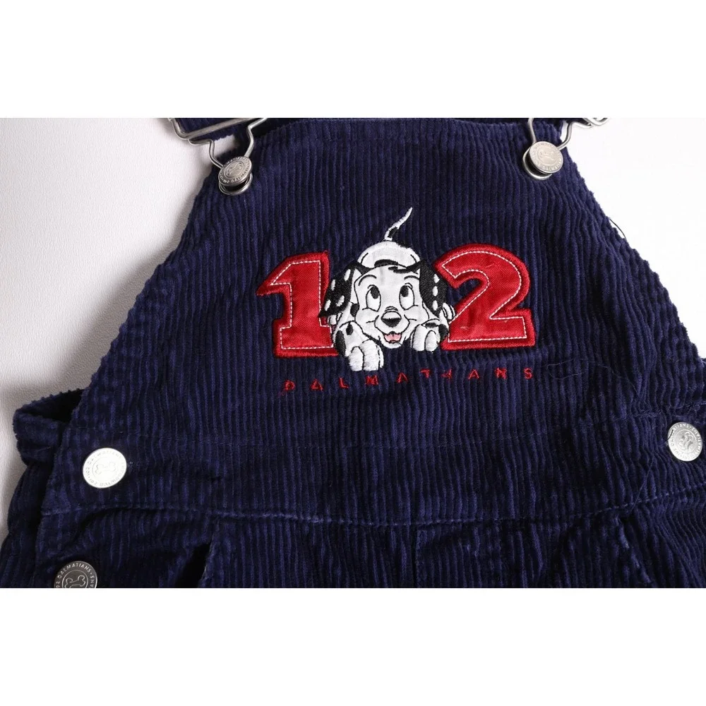 Disney 102 Dalmatians Navy Blue Corduroy Overalls Toddler Boys Size 2T Vintage